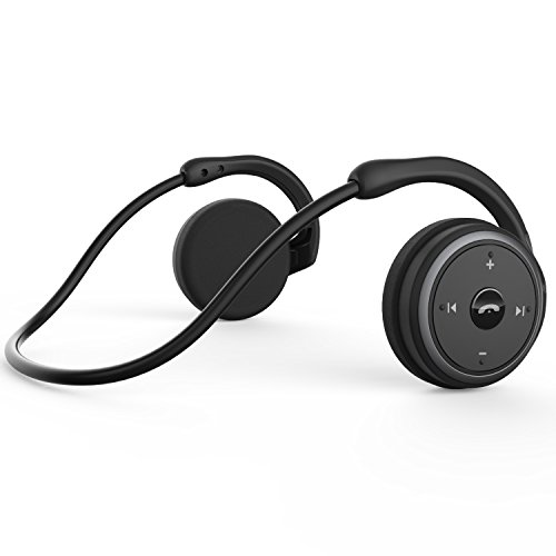 Auriculares Bluetooth pequeños envueltos alrededor de la cabeza, auriculares inalámbricos deportivos con micrófono integrado y sonido cristalino, plegables y transportados en el bolso, y batería de