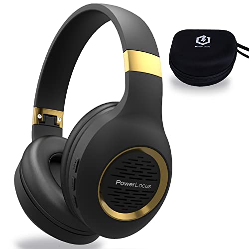 PowerLocus Auriculares Bluetooth Diadema, Auriculares Inalámbricos, Estéreo Hi-Fi con Graves Profundos, Cascos Bluetooth con Micrófono Incorporado, Cascos con Cable para Clases Online, Móvil, Tablet