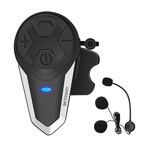 BETOWEY Intercomunicador Casco Moto, BT-S3 V5.0 Bluetooth Auriculares Manos Libres para Casco Moto 1000m (1*BT-S3)