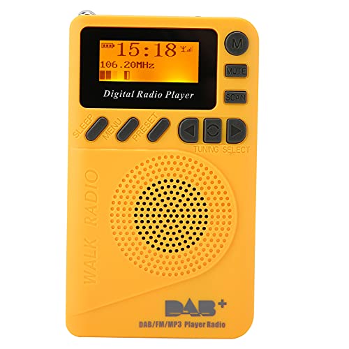 ASHATA Radio de Bolsillo portátil Dab P9, Radio Dab Dab FM Recargable con Pantalla LCD y Altavoz, Mini Radio Walkman de sintonización Digital para Caminar/Trotar/Gimnasio/Acampar