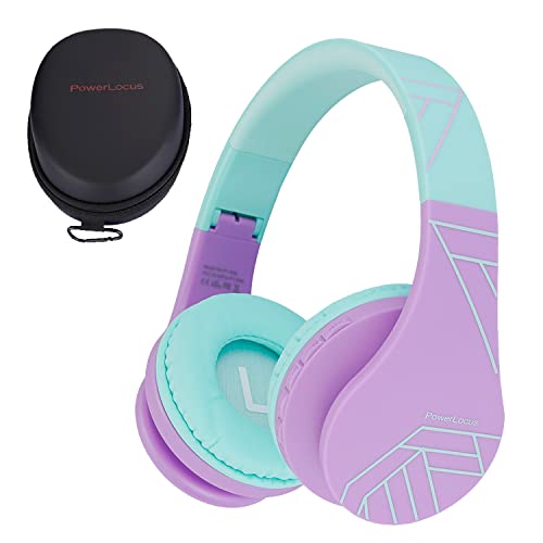 Auriculares Bluetooth para niños, PowerLocus Auriculares Inalámbricos Bluetooth de Diadema, Cascos Bluetooth con Micrófono para niñas y niños con 85DB Volumen Limitado, Auriculares Plegable, Ajustable