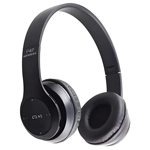 Retoo Auriculares Bluetooth 5.0 con micrófono y Micro SD, plegables, con radio, auriculares para niños, inalámbricos, con batería de 6 h para smartphone, portátil, tablet, PC, consola de juegos, negro