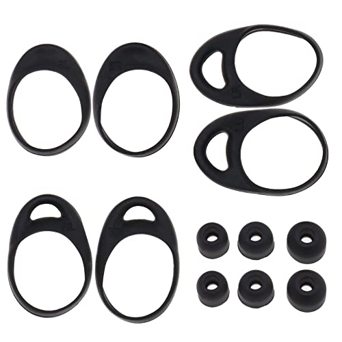 Juego de 3 pares de auriculares compatibles con Samsung Gear Iconx 2018 SM-R140 auriculares inalámbricos de silicona antideslizantes para orejas con ganchos para orejas S M L 3 tamaños negro