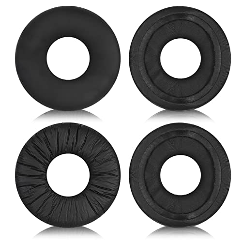 2 Pares de Fundas para Auriculares de Piel Arrugada Corrugada Negra, Almohadillas de Espuma Aislantes de Ruido, Piezas de Repuesto para Auriculares, Compatibles con Sony WH-CH500, ZX100, ZX330, CH510