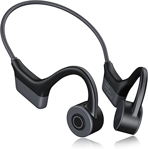 Auriculares de Conducción Ósea, Auriculares Inalámbricos Bluetooth 5.0 de Conducción Ósea con Micrófono IP55 Aleación de Titanio Auriculares Deportivos con Bluetooth para Jogging (Negro)