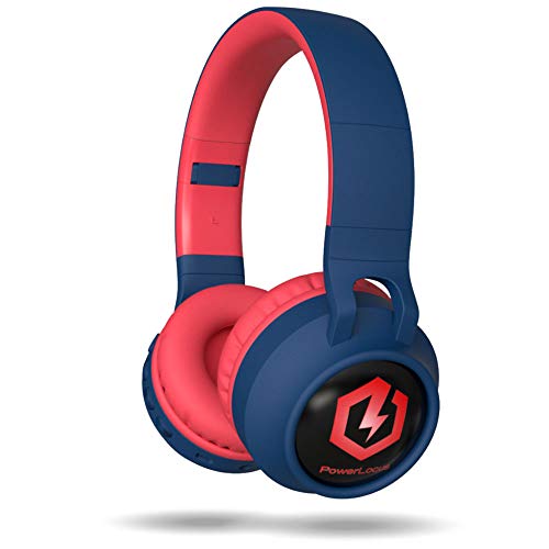 PowerLocus Auriculares Bluetooth de Diadema para niños, Cascos Bluetooth Inalámbricos, Auditiva Límite de 85DB, Sonido Estéreo, con Micrófono, Micro SD, Plegable, Estuche Cascos para Movil, Tablet,PC