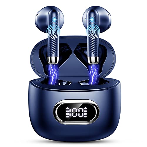 Auriculares Inalámbricos, Auriculares Bluetooth 5.3 con 2 Mic, [2023 Nueva] HiFi Estéreo Cascos Inalambricos Bluetooth, IP7 Impermeable 42H Cancelación de Ruido In-Ear Auriculares, Pantalla LED, USB-C