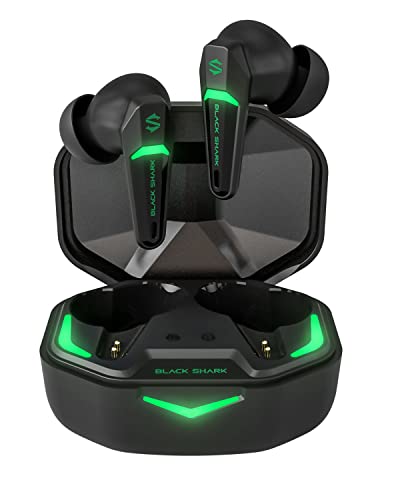 Black Shark Auriculares Inalambricos con Latencia Ultrabaja de 45 ms, Auriculares Bluetooth Gaming con Bluetooth 5.2, Dual Mode, Drivers de 10 mm, Tiempo de Uso 35 h, IPX4 de Impermeabilidad, 4 Micró