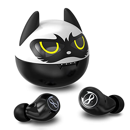 XZC Auriculares inalámbricos para niños Cool Bat Design Bluetooth 5.0 Impermeable Sport Auriculares estéreo con micrófono Incorporado para iPhone/Android (Blanco)