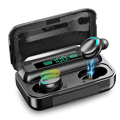 Auriculares Bluetooth 5.0 Auricular Inalámbrico Control Táctil con Graves Profundos In-Ear Auriculares Bluetooth con Caja de Carga Rápida IPX7 Impermeables,para Android/iOS