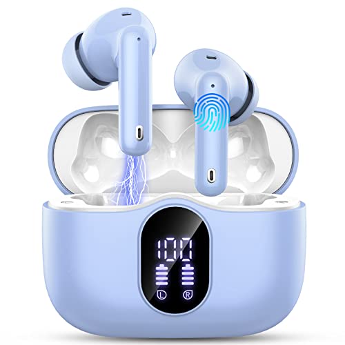 Auriculares Inalambricos Bluetooth 5.3, Auriculares Bluetooth HiFi Estéreo con HD Mic, Auriculares in ear IP7, Mini Cascos Inalambricos con LED Pantalla, Reproducción de 8H, para Deportivos Trabajos