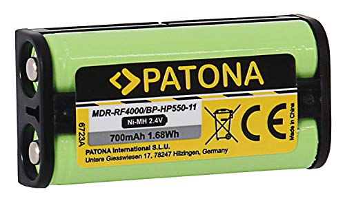 Patona 6723 - Batería de Repuesto para Sony BP-HP550-11 (700 mAh) Compatible con MDR-RF4000 MDR-IF245RK - Medion MDR-PF970RK etc.