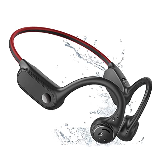 COMBLU Audífonos al aire libre, auriculares Bluetooth 5.3 de conducción auditiva, 8 horas de duración de la batería, auriculares inalámbricos impermeables con micrófono para correr, ciclismo, deportes