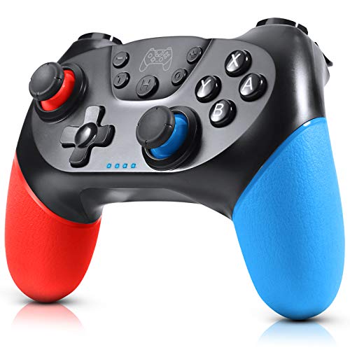 Gezimetie Mando para Nintendo Switch, Mando Pro Controller Mando pc Inalambrico con Función Gyro Axis/Dual Shock y Turbo Compatible con Nintendo Switch