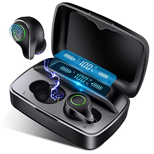 osdfono Auriculares Bluetooth, Auriculares Auricular Inalámbricos Bluetooth 5.0 Auriculares In Ear con Estuche de Carga Auriculares Deportivos IPX7 Impermeable para Android iOS Xiaomi Corsa Deporte