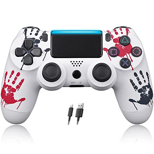 Mando Compatibile con PS-4,con Control Remoto de Juego de Doble vibración - 600 mAh, somatosensorial de 6 Ejes, Joystick de Control inalámbrico Compatibile con PS-4 / Pro/Slim/PC, Audio (Palma)