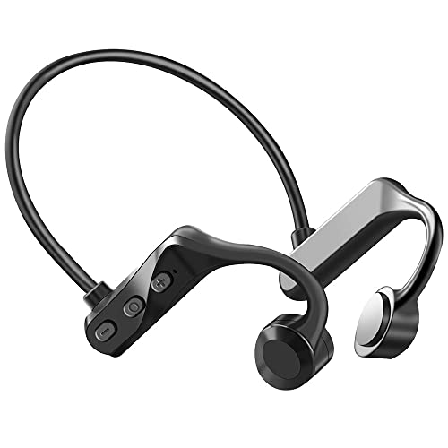 Auriculares de Conducción Ósea, Auriculares Inalámbricos Bluetooth 5.0 de Conducción Ósea con Micrófono IP55 Aleación de Titanio Auriculares Deportivos con Bluetooth para Jogging