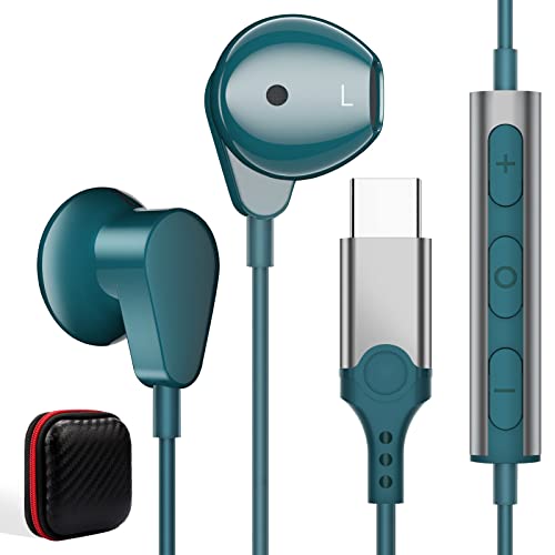 Auriculares USB C,Auriculares USB Tipo C estéreo In-Ear HiFi con micrófono y Control de Volumen para Xiaomi 12 11T Pro Samsung Galaxy A33 A53 S23 S22 Ultra S21 FE Pixel 7 6 Pro OnePlus 11 10 9 Pro 8T