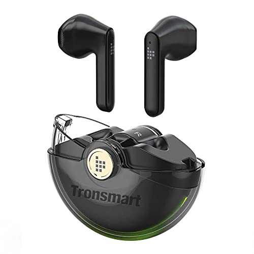 Tronsmart Battle Auriculares Gaming inalámbricos, Auriculares para Juegos de Baja Latencia, in-Ear Auriculares Bluetooth 5.0 con Micrófono, Sonido Estéreo Envolvente con Efecto de iluminación -Negro