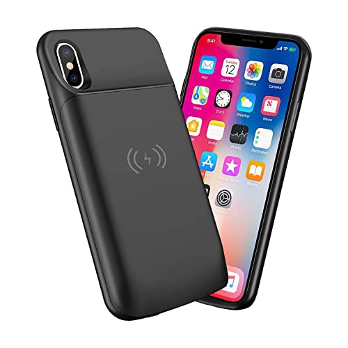 Battery Case para iPhone X/XS, [6000mAh] Batería Externa Batería Externa Banco de Energía Recargable para iPhone X/XS / 10 [5.8 Pulgadas] - Compatible con Auricular