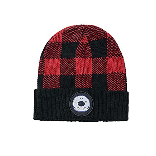 Sombrero Bluetooth, Bluetooth Goreie Regalos para Hombres Beanie de punto de invierno con auriculares estéreo inalámbricos para correr Senderismo, Día de Acción de Gracias, Día de cumpleaños,Rojo