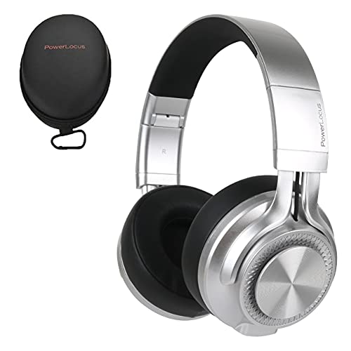 PowerLocus Bluetooth Auriculares Diadema P3,[Bluetooth 5.0,40h de música] Cascos Bluetooth Inalámbrico Plegable Casco Bluetooth y Audio Cable Sonido Estéreo con Micrófono para iPhone, Móviles, TV, PC