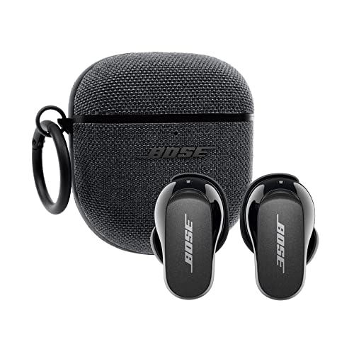 Bose Conjunto de QuietComfort Earbuds II Funda de Tela para Estuche, inalámbricos, Bluetooth con cancelación de Ruido del Mundo y con Sonido Personalizado, Negro Triple