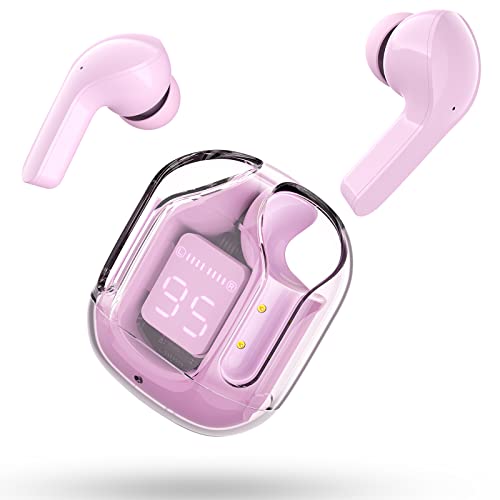 ACEFAST T6 Auriculares Inalámbricos Bluetooth ENC Cancelación de Ruido, Earbuds Deportivos Internos In-Ear, Sonido HiFi Cascos Inalambricos, LED Mostración de Betería, Volumen Control Táctil, Rosa