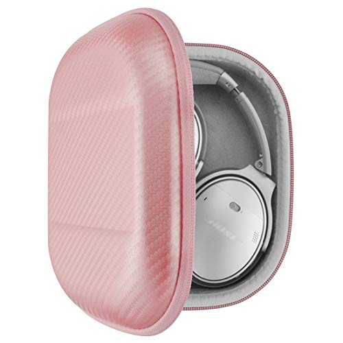 Geekria UltraShell - Funda para Auriculares Compatible con Bose QuietComfort 35 II, QC45, QC25, Funda rígida de Repuesto para Viaje con Almacenamiento de Cable (Oro Rosa)