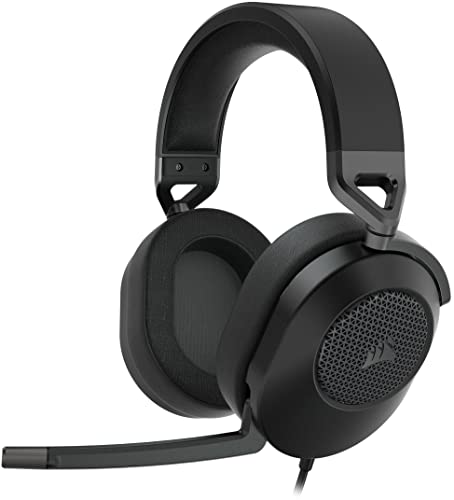 Corsair HS65 SURROUND Auriculares para juegos (Sonido envolvente Dolby Audio 7.1 en PC y Mac, Micrófono omnidireccional, Tecnología SoundID de SonarWorks, Control de volumen de fácil acceso) Carbón