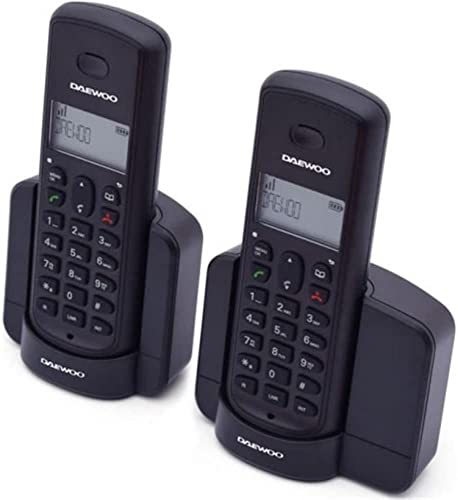 Daewoo Teléfono Inalámbrico Duo DTD-1350 | Sencillo y Fácil de Usar | Identificador Llamadas | Tecnología Gap | Color Negro