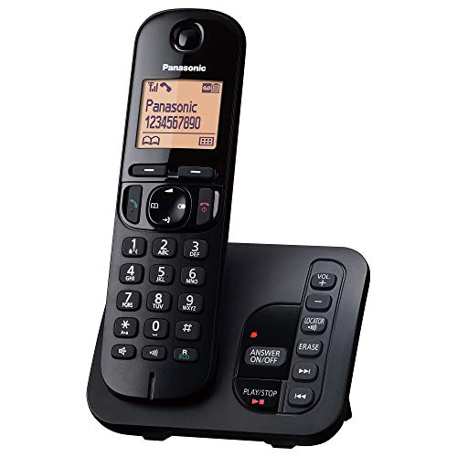 Panasonic KX-TGC220 - Teléfono (Teléfono DECT, Altavoz, 50 entradas, Identificador de Llamadas, Negro) [versión importada]