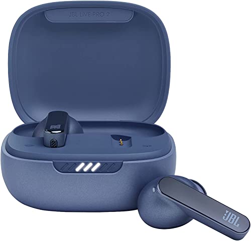 Auriculares JBL Live Pro 2 TWS, auriculares In Ear Bluetooth con cancelación de ruido, 40h de batería, 6 micrófonos, control táctil, resistentes al agua IPX5, Dual Connect & Sync, color azul