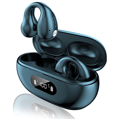 Auriculares Inalambricos V5.3 Cascos Inalambricos Bluetooth Conducción ósea Clips para el oído HiFi Estéreo con Microfono Impermeables Control Táctil Wireless Earbuds para Correr y Hacer Deporte