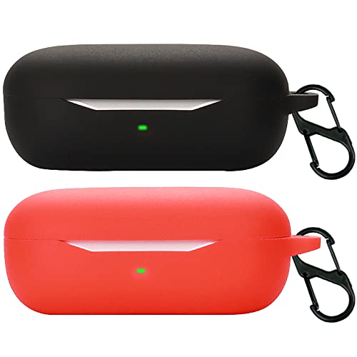 Akancy Compatible con la Funda para Auriculares Huawei Freebuds SE , [Admite Carga inalámbrica] [Funda 4tectora a Prueba de Golpes] Funda 4tectora de Silicona para Auriculares (Black Red)