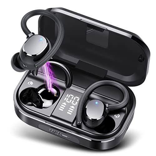 Auriculares Inalámbricos Deportivos, Auriculares Bluetooth 5.3 con Mic, Cascos Inalambricos Cancelación de Ruido,120H Estéreo IP7 Impermeable Auriculares Running/Sport