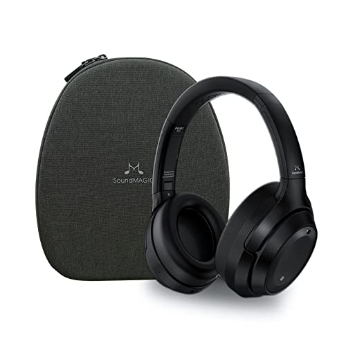 SoundMAGIC P60BT - Auriculares inalámbricos con cancelación de Ruido Bluetooth con micrófono, Auriculares con Control táctil Sensible y duración de la batería de 50 Horas, Color Negro