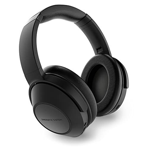 Energy Sistem Headphones BT Travel 6 ANC Auriculares Aislamiento del Ruido Exterior al máximo Cascos Inalámbricos (Active Noise Cancelling,Almohadillas aislantes, Quick Charge) - Negro