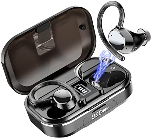 Auriculares Inalambricos Deportivos, Auriculares Bluetooth 5.3 HiFi Estéreo con HDMic, Cascos Inalambricos IP7 Impermeable, Carga Rápida In-Ear Auriculares Deporte Running, Control Táctil Pantalla LED