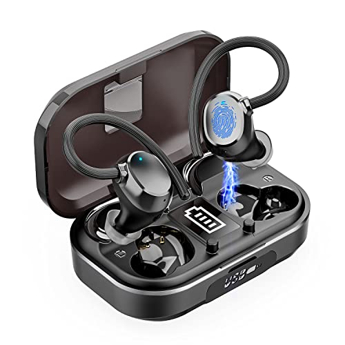 Auriculares Inalambricos Deportivos, Auriculares Bluetooth 5.3 con Microfono Dobles, Stereo Cascos Inalambricos IP7 Impermeable, Carga Rápida USB-C, 48H, In-Ear Auriculares Cancelación de Ruido