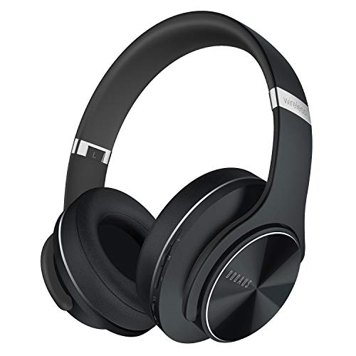 DOQAUS Auriculares Diadema,[52 Hrs de Reproducir] Alta fidelidad Estéreo Cascos Inalámbrico Bluetooth con 3 Modo EQ,Micrófono Incorporado y Doble Controlador de 40 mm,para Móviles/Xiaomi/TV-Negro