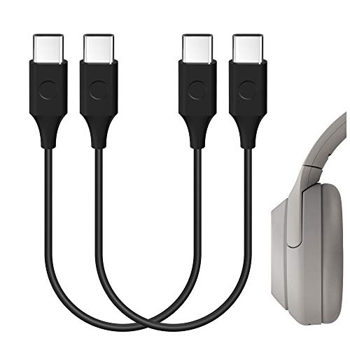 Geekria Cable de carga tipo C para Söny WH-1000XM3, WH-XB900N, WH-CH710N, WH-H810, WH-CH510, WH-XB700 / USB-C a USB-C cable de carga para auriculares (1 pie)