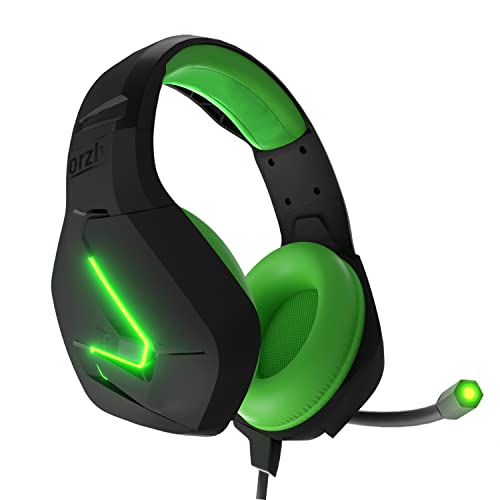 Orzly Auriculares Gaming Compatible con PS5, PS4, PC, Xbox, Nintendo Switch, con microfono, Sonido Premiun RGB Luz LED, cancelación de Ruido - Hornet RXH -20 Sagano Edicion