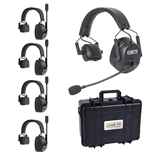 Came-TV KUMINIK8 - Auriculares de intercomunicador inalámbrico digital dúplex con distancia de hasta 1500 pies (450 metros) con estuche rígido de oreja única 5 kit