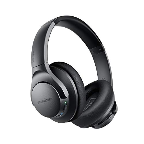 Soundcore Auriculares Bluetooth Diadema Life Q20, cancelación de Ruido Activa, 30 Horas de reproducción, Graves Profundos, Auriculares inalámbricos Over Ear y Almohadillas de Espuma viscoelástica