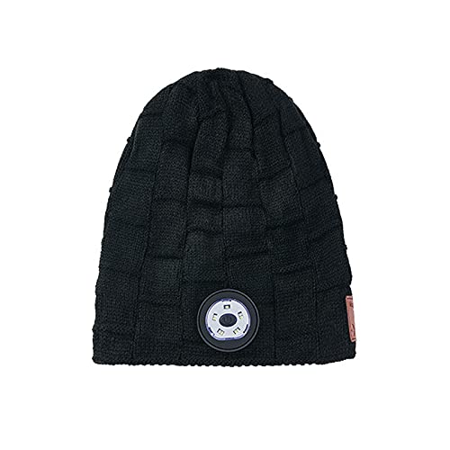 Sombrero Bluetooth, Bluetooth Goreie Regalos para Hombres Beanie de punto de invierno con auriculares estéreo inalámbricos para correr Senderismo, Día de Acción de Gracias, Día de cumpleaños,Negro