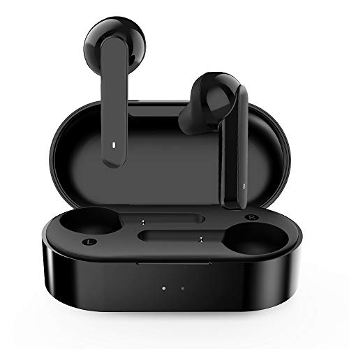 Auriculares Bluetooth, HOMSCAM Auriculares Inalámbricos Bluetooth 5.0 IPX5 Impermeable QCY HiFi Mini Twins Estéreo In-Ear Bluetooth con Caja de Carga Portátil para iPhone y Android con Micrófonos