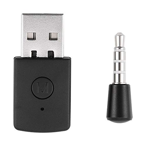 Nikou Adaptador Bluetooth - Mini USB Adaptador Compatible with PS4, Headsets Bluetooth Adaptador, Inalámbrico Mini micrófono Bluetooth Dongle Adaptador USB para Auriculares inalámbricos