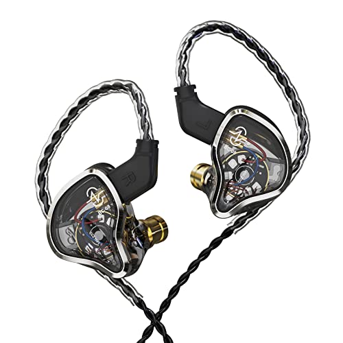 CCZ Warriors Auriculares in-Ear NEX 3BA 1Dd Auriculares IEM monitores in-Ear con diseño Desmontable 2PIN 4N OFC Cable para Cantante de Escenario músico (Plata, sin micrófono)