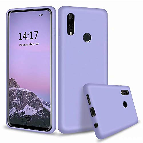 MUTOUREN Funda Huawei P Smart Z 2019/Y9 Prime 2019 TPU Silicona Liquida Bumper Case y Flexible Scratchproof Ultra Slim Anti-Rasguño Protectora Caso Forro Microfibra Case, Púrpura